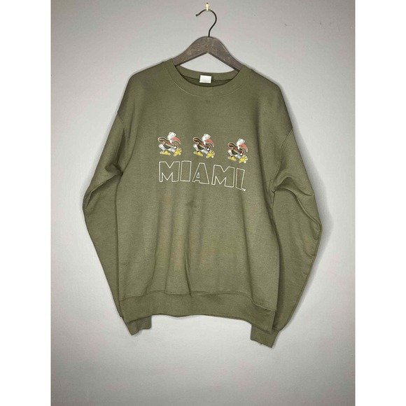 Miami Hurricanes Long Sleeve Crew Neck Size Medium - Picture 1 of 4